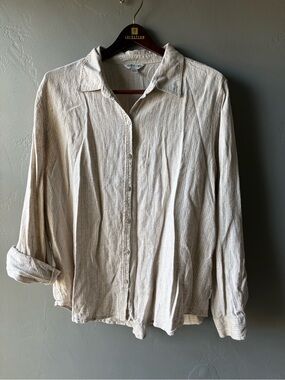 Orvis Linen Oatmeal Shirt ~ Size XL
